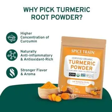 Organic Turmeric Powder with Curcumin for Cooking & Wellness