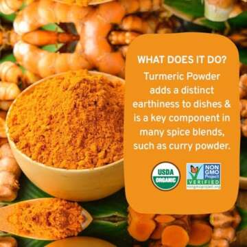 Organic Turmeric Powder with Curcumin for Cooking & Wellness
