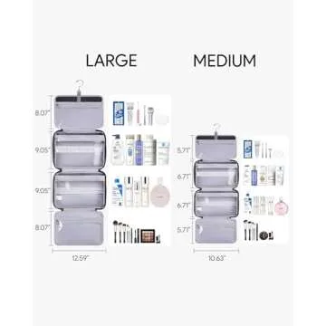 OlarHike Toiletry Bag,Large Size Waterproof Hanging Bags, Makeup Jewelry 3 in 1 Essentials Travel Packing Organizers, Fulled-Sized Family Pack, Shampoo, Conditioner, Brushes Set (Black)