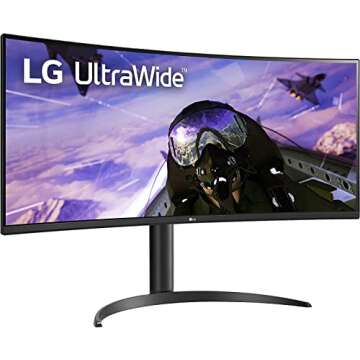 LG 34WP65C-B UltraWide Computer Monitor 34-inch QHD (3440x1440) 160Hz, HDR10, AMD FreeSync Premium, Built-In Speaker, Borderless Design, Tilt/Height Stand, HDMI DisplayPort, Black