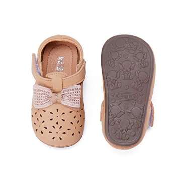 BMCiTYBM Baby Girl Mary Jane Shoes Princess Flower Girl Party Dress Shoes Soft Sole Non Slip Round Toe Flats First Walking Crib Shoes 6 9 12 18 24 Months (Newborn/Infant)