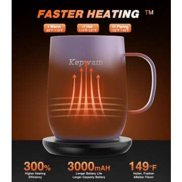 Kepwam Self Heating Coffee Mug - The Ultimate Heated Experience