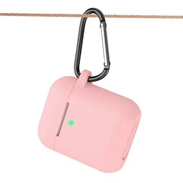 SATLITOG AirPods Case, Full Protective Silicone Cover for Apple AirPods 1&2 Wireless and Wired Charging Case, Pink