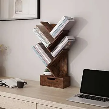 Tree Bookshelf with Drawers for Stylish Organization