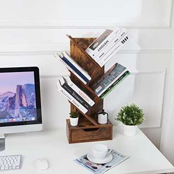 Tree Bookshelf with Drawers for Stylish Organization