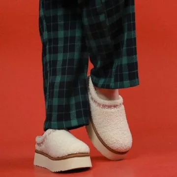 LazyStep Women's Warm Fuzzy Platform Slippers forWinter