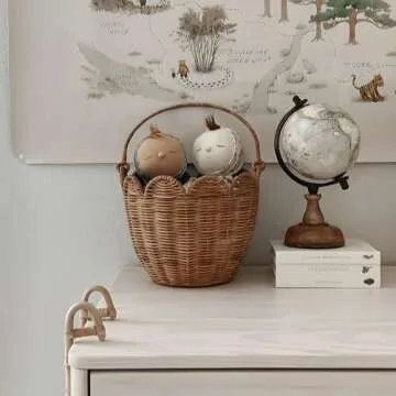 Elegant Scalloped Rattan Storage Baskets for Organizing