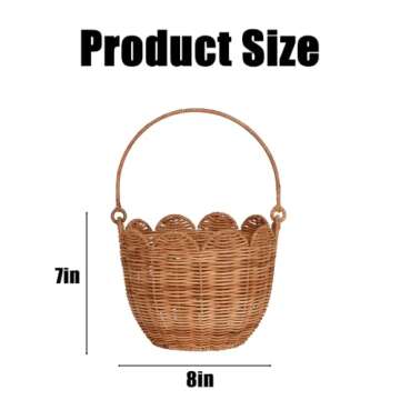 Elegant Scalloped Rattan Storage Baskets for Organizing