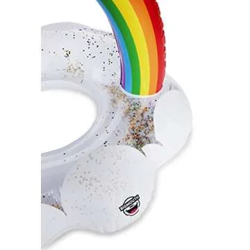 BigMouth Giant Rainbow Pool Float with Glitter Inside