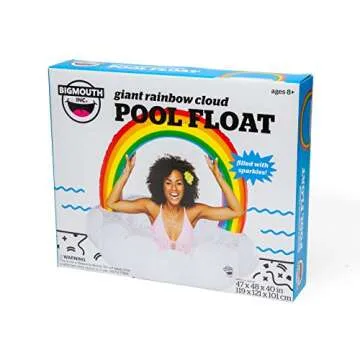 BigMouth Giant Rainbow Pool Float with Glitter Inside