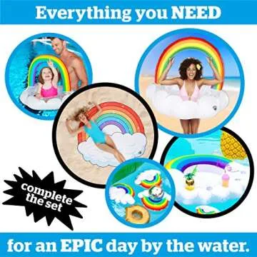 BigMouth Giant Rainbow Pool Float with Glitter Inside