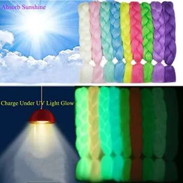 ItsUHair 5pcs Hot Pink Braiding Hair Jumbo Braids Glow in the Dark Hair Pre Stretched 24inch Synthetic Colored Hair Extensions for Box Braids