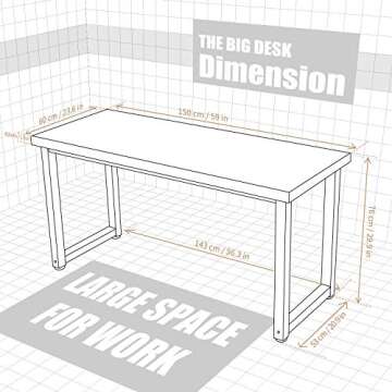 TOPSKY 59" Rustic Brown Computer Office Desk