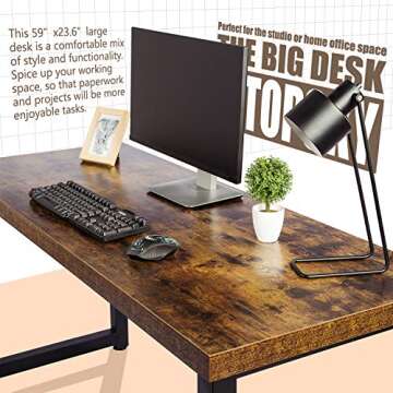 TOPSKY 59" Rustic Brown Computer Office Desk