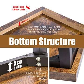 TOPSKY 59" Rustic Brown Computer Office Desk