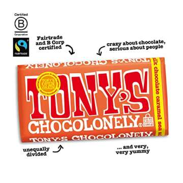 Tony's Chocolonely Caramel Sea Salt Milk Chocolate Bar, 6 oz., 4-Pack