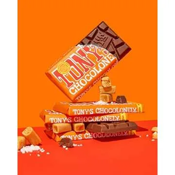 Tony's Chocolonely Caramel Sea Salt Milk Chocolate Bar, 6 oz., 4-Pack