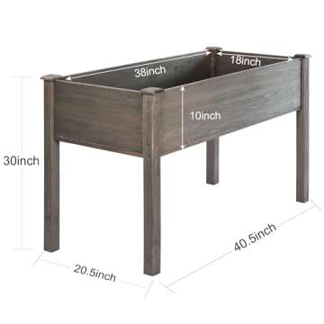 LZRS Raised Garden Bed Outdoor Planter Box with Legs for Herbs, Vegetables, Flowers, Great for Outdo...