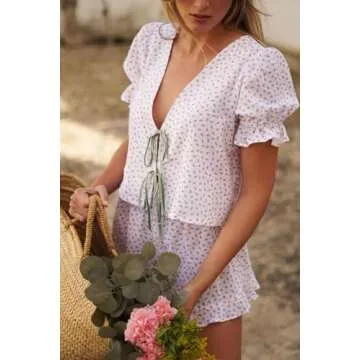 SOLILOQUY Women's Stylish Plaid 2 Piece Pajama Set