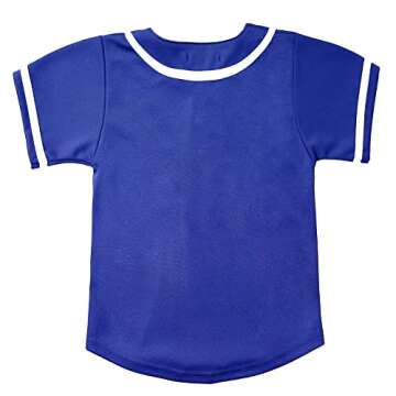 babyhealthy Kids Baseball Jersey Button Down Hip Hop Personalized Sport T Shirts Tops for Boys Girls
