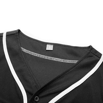 babyhealthy Kids Baseball Jersey Button Down Hip Hop Personalized Sport T Shirts Tops for Boys Girls