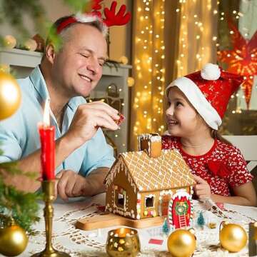 Haooryx 10Pcs Christmas Magic Miniature Tiny Fairy Wooden Doors Decorative Accessories, Welcome to Dollhouse Mini Entry for Fairies Magical Door Christmas Decorations Xmas Decor