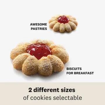 MARCATO Atlas Biscuit Maker Press, Made in Italy, Includes 20 Cookie Disc Shapes, Classic Silver