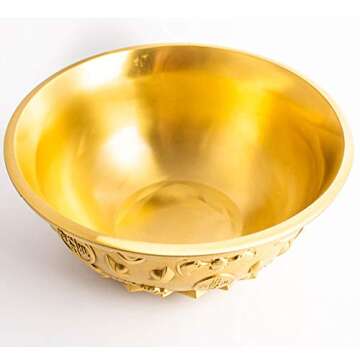 LHMYGHFDP Treasure Bowl Metal Crafts Brass Chinese Feng Shui Auspicious Home Decoration