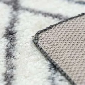 Maples Rugs Abstract Diamond Modern Distressed Non Slip Runner Rug For Hallway Entry Way Floor Carpet [Made in USA], 2'6 x 10, Neutral