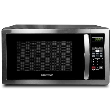 Farberware 1000W Microwave Oven - Compact, Stainless Steel, Child Lock