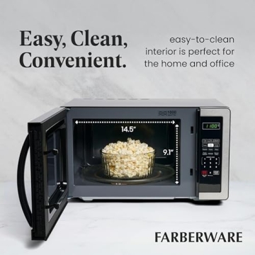 Farberware 1000W Stainless Steel Microwave with Child Lock