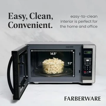 Farberware 1000W Stainless Steel Microwave with Child Lock