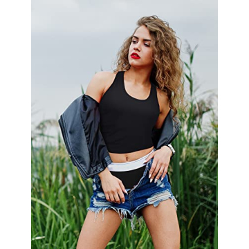 Stylish Boao 4 Piece Basic Crop Tank Tops for Fitness