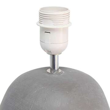 Elegant Gray Concrete Table Lamp with Fabric Shade