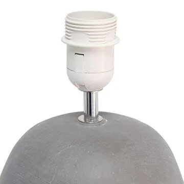 Elegant Gray Concrete Table Lamp with Fabric Shade