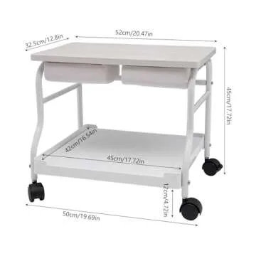 BINELUCOLU Pedicure Cart, Foot Rest Pedicure Stand with Wheels Manicure Footrest Stool Foot Massage Station Stand for SPA Salon (White)