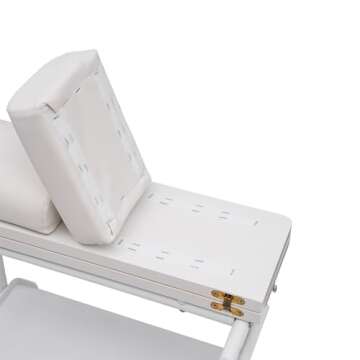 BINELUCOLU Pedicure Cart, Foot Rest Pedicure Stand with Wheels Manicure Footrest Stool Foot Massage Station Stand for SPA Salon (White)