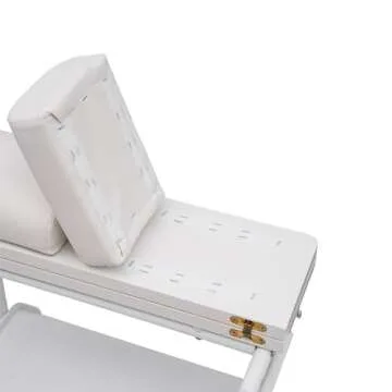 BINELUCOLU Pedicure Cart, Foot Rest Pedicure Stand with Wheels Manicure Footrest Stool Foot Massage Station Stand for SPA Salon (White)