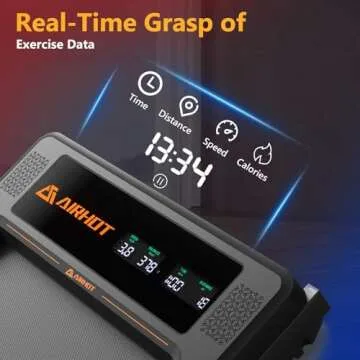 AIRHOT Walking Pad Treadmill, 2.5HP Under Desk Treadmill with Remote Control & LED Display, Quiet Desk Treadmill for Compact Space, Portable Treadmill for Home Office Use, Black