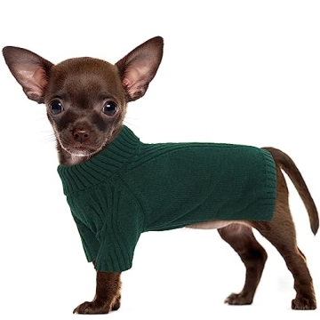 IECOii Small Dog Sweaters - Warm Christmas Turtleneck Knitwear