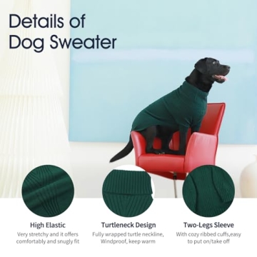 IECOii Turtleneck Small Dog Sweater for Cold Weather