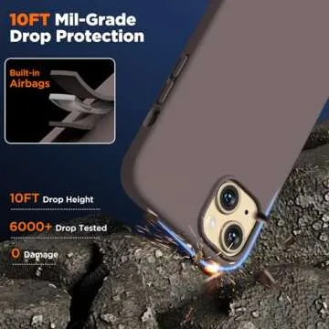 COFFKER Silicone Case for iPhone 15 Plus, Full Body Shockproof Protective Cove, Soft Anti-Scratch Microfiber Lining, Ultra-Thin Slim Cover Phone Case for iPhone 15 Plus 6.7", Coffee Brown