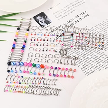 Buy Ubjuliwa 185pcs Body Piercing Jewelry Set Online