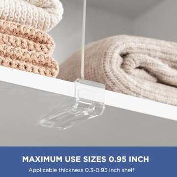 Famyards 12" Clear Shelf Dividers for Closet Organization