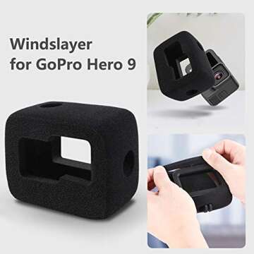 Windslayer Cover for GoPro Hero 13/12/11/10 /9 Wind Noise Reduction Sponge Video Muffler Housing Case