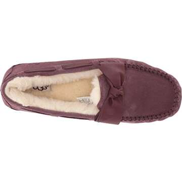 UGG Women's W Dakota Leather Bow Slipper, port, 5 M US