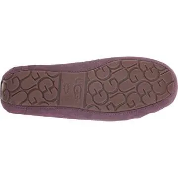 UGG Women's W Dakota Leather Bow Slipper, port, 5 M US