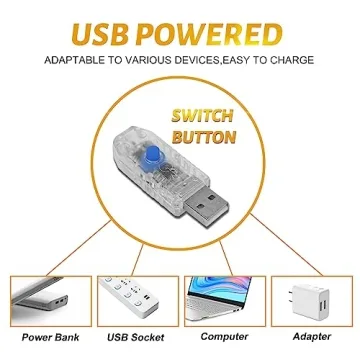 66 ft LED Fairy String Lights USB with Remote and Timer