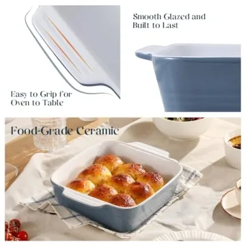 DOWAN 8x8 Baking Dish Ceramic Casserole for Baking