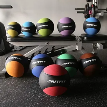 RitFit Weighted Medicine Ball for Core Fitness and Balance
